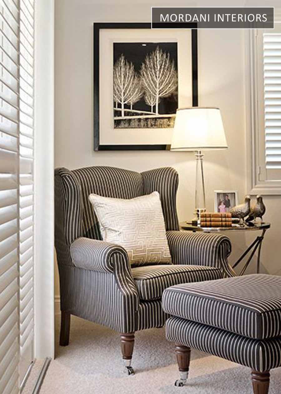 Black Pin Stripes Printed Upholstery